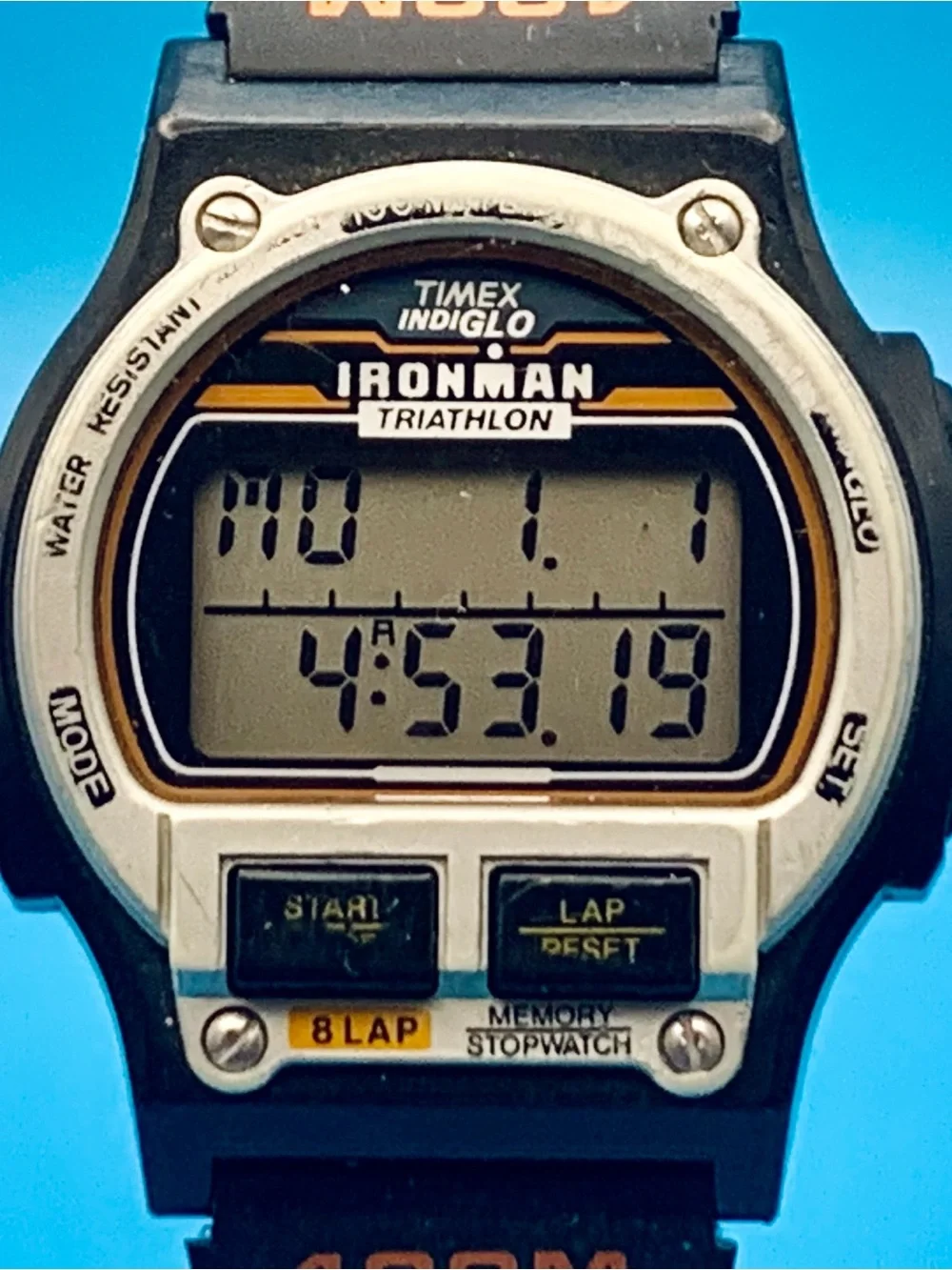 TIMEX IRONMAN TRIATHLON Men’s Vintage 1994 8 Lap Digital Watch Works New Battery